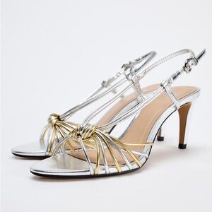 NWT | Metallic Knot Strap Sandals